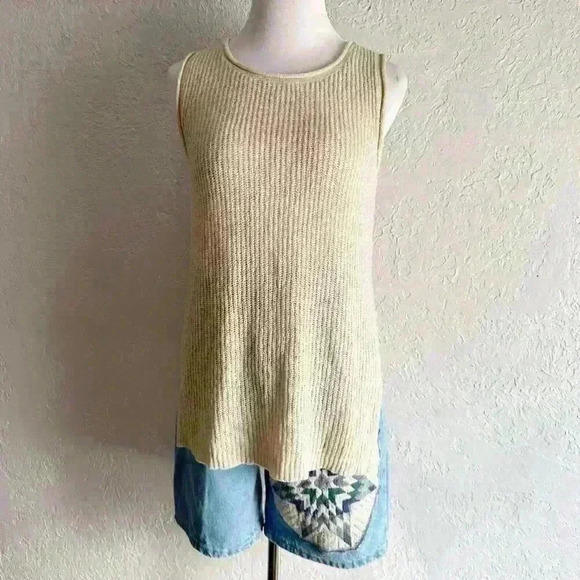 Vintage style neutral open‎ knit sweater top - Picture 4 of 9